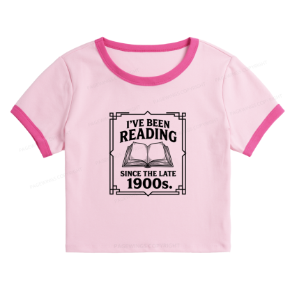 Pagewings I’ve Been Reading Since The Late 1900s Baby Tee Cropped Ringer T-Shirt