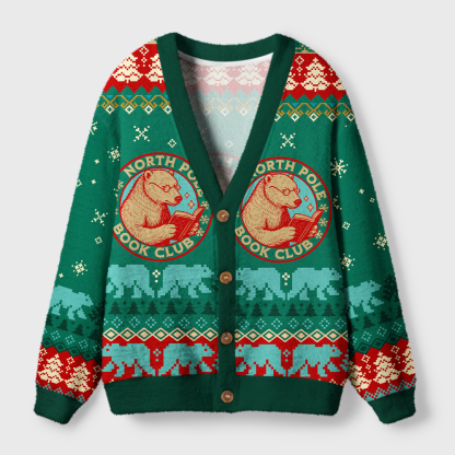 Pagewings North Pole Book Club Light Knit Unisex Cardigan Sweaters