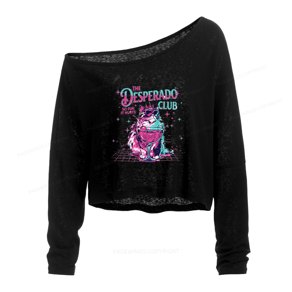 Pagewings Sci Fi Fan Slouchy Long Sleeve Off Shoulder T-shirt