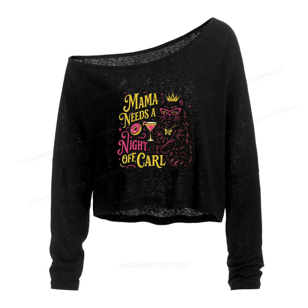 Pagewings Sci Fi Fan Slouchy Long Sleeve Off Shoulder T-shirt