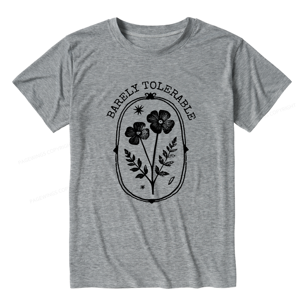 Pagewings Barely Tolerable Unisex Heather T-Shirt