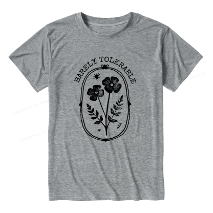 Pagewings Barely Tolerable Unisex Heather T-Shirt