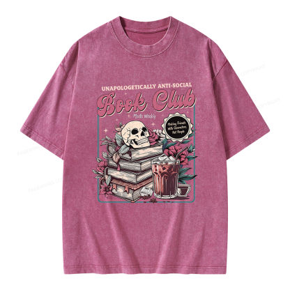 Pagewings Vintage Book Club Unisex Washed T-shirt