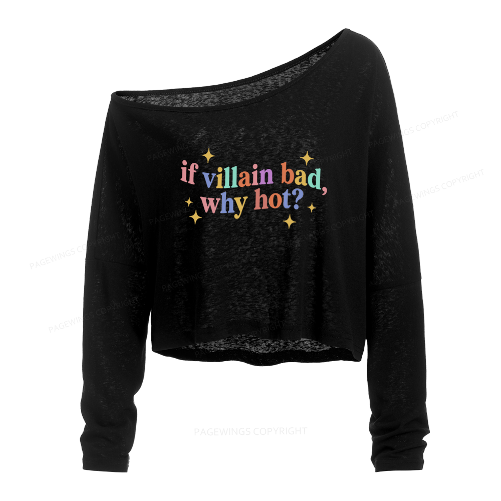 Pagewings Dark Romance Reader Slouchy Long Sleeve Off Shoulder T-shirt