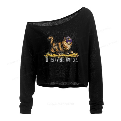 Pagewings Sci Fi Fan Slouchy Long Sleeve Off Shoulder T-shirt
