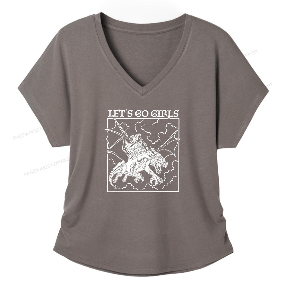 Pagewing Let's Go Girls Soft Women's Modal V-neck T-shirt