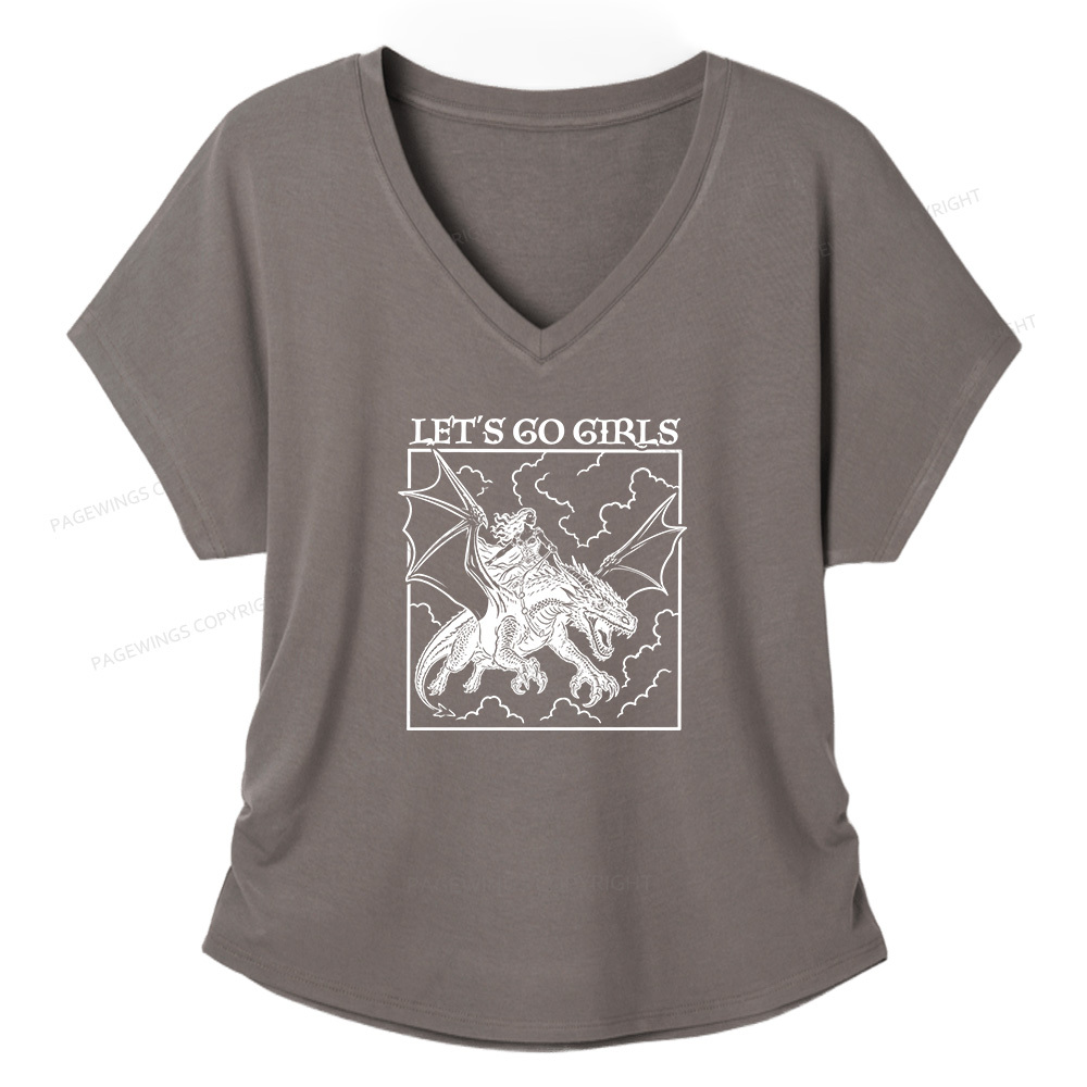 Pagewing Let's Go Girls Soft Women's Modal V-neck T-shirt