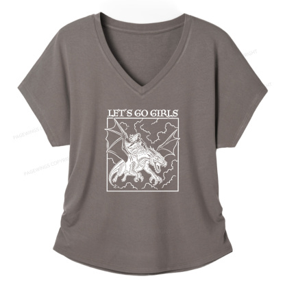 Pagewing Let's Go Girls Soft Women's Modal V-neck T-shirt