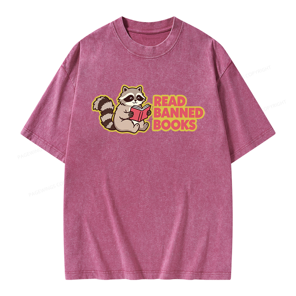 Pagewings Read Banned Books Unisex Washed T-shirt