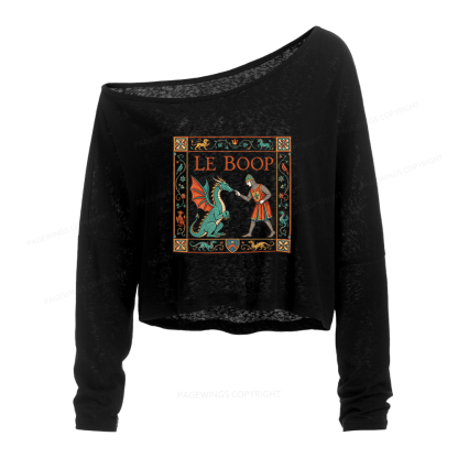 Pagewings Le Boop Slouchy Long Sleeve Off Shoulder T-shirt