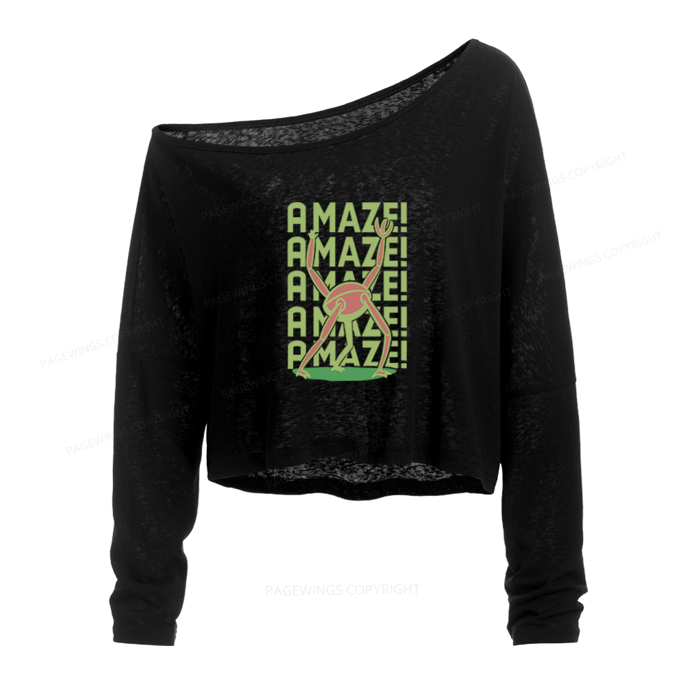 Pagewings Vintage Book lover Slouchy Long Sleeve Off Shoulder T-shirt