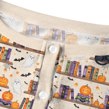 Pagewings Halloween Bookish Crew Neck Cardigan Sweaters