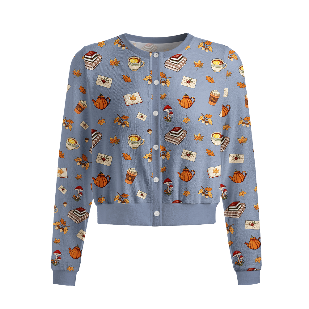 Pagewings Bookish Vibe Crew Neck Cardigan Sweaters