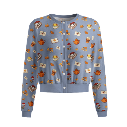 Pagewings Bookish Vibe Crew Neck Cardigan Sweaters