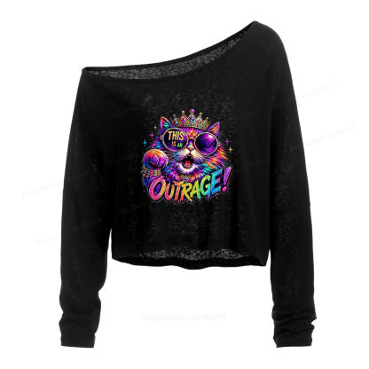 Pagewings Sci-Fi Book Lover Slouchy Long Sleeve Off Shoulder T-shirt
