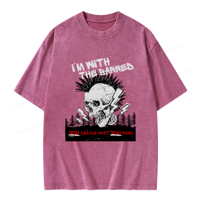 Pagewings I'm with the Banned Unisex Washed T-shirt