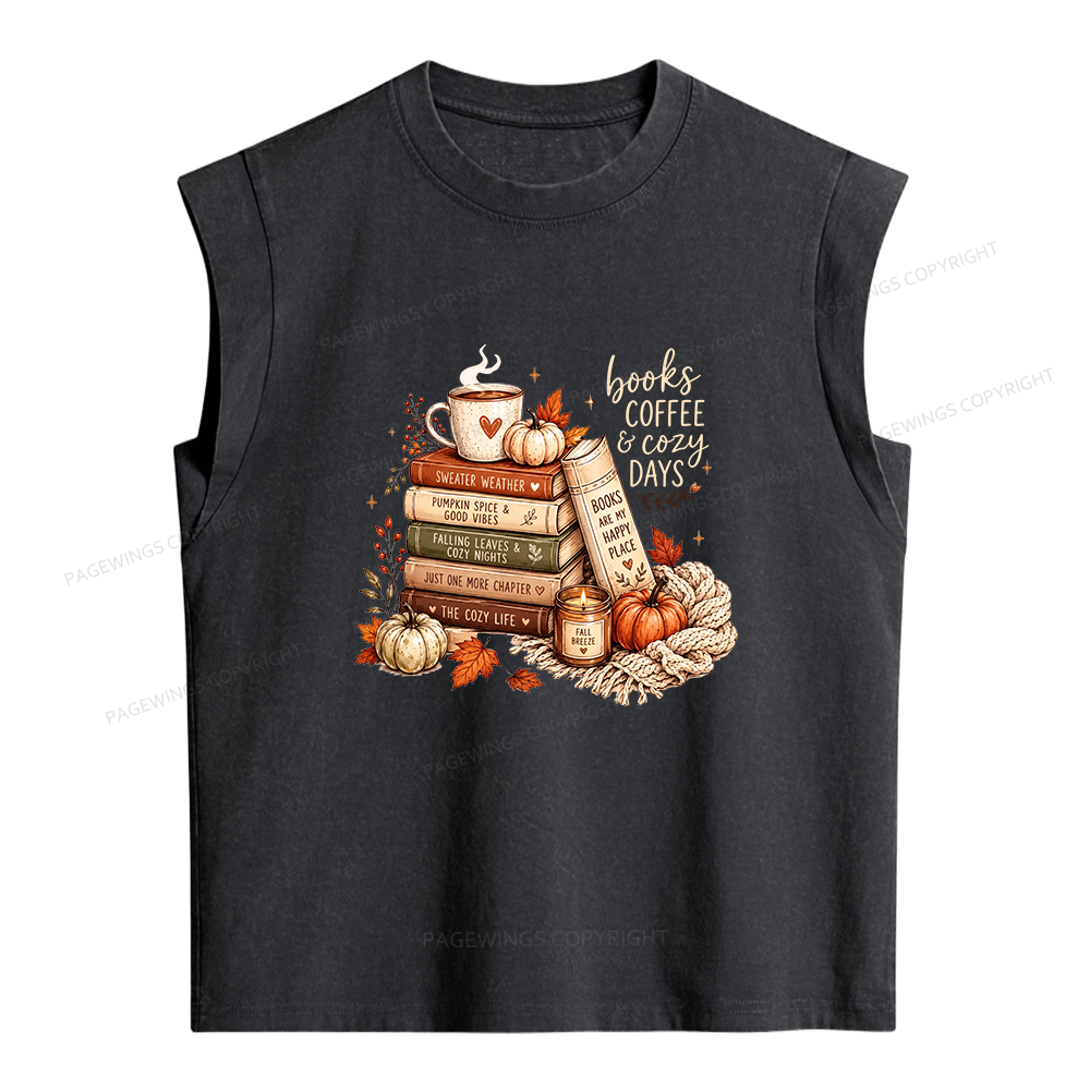 Pagewings Fall Bookish Women's Washed Tank Top