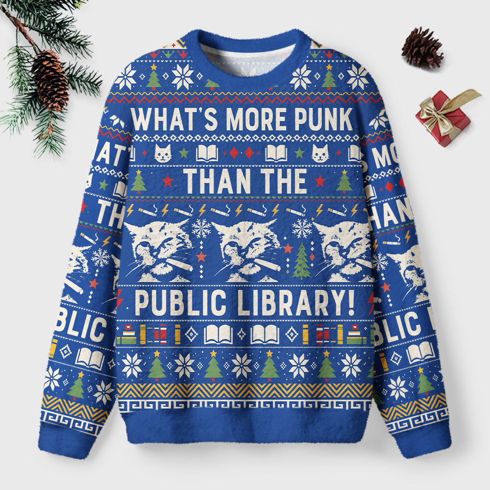 Pagewings What's More Punk Than The Public Library Unisex Ugly Light Knit Sweatshirt