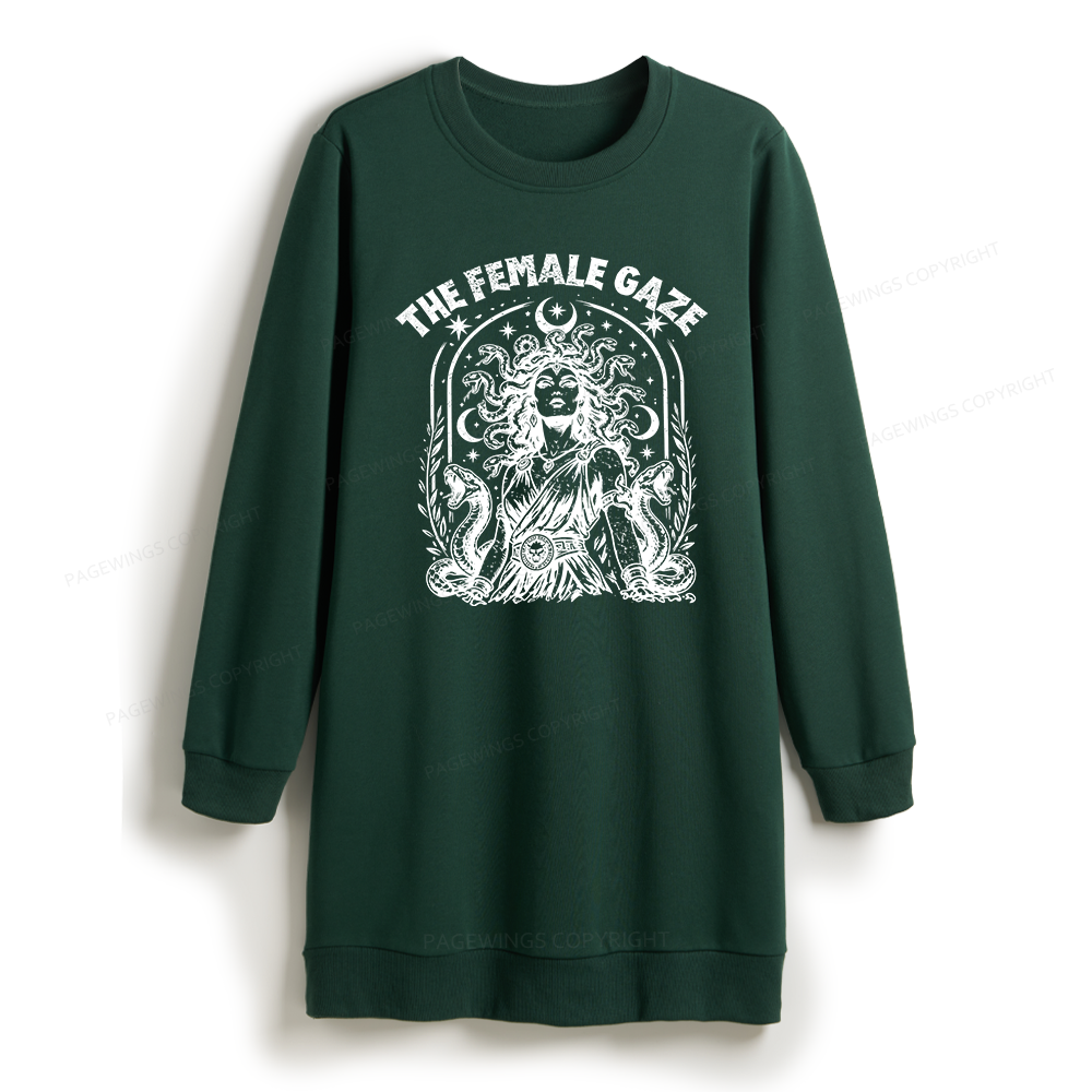 Pagewings Vintage Medusa Feminist Sweatshirt Dress