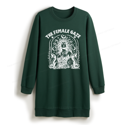 Pagewings Vintage Medusa Feminist Sweatshirt Dress
