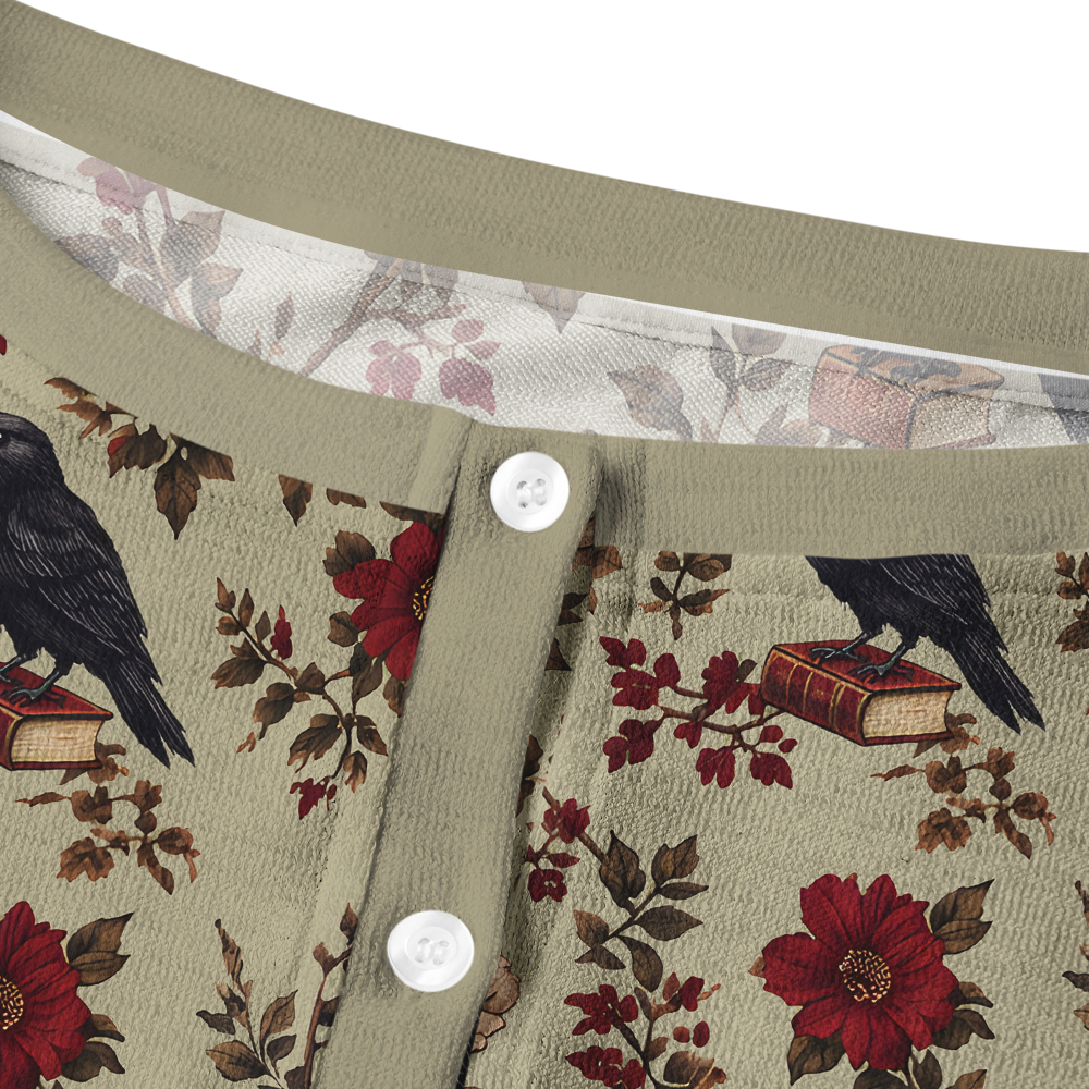 Pagewings Bookish Crow Crew Neck Cardigan Sweaters