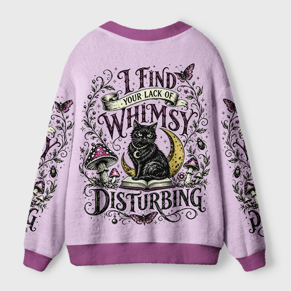 Pagewings I Find Your Lack Of Whimsy Disturbing Light Knit Unisex Cardigan Sweaters