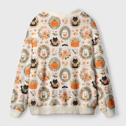 Pagewings Ghosts Love Reading Light Knit Unisex Cardigan Sweaters