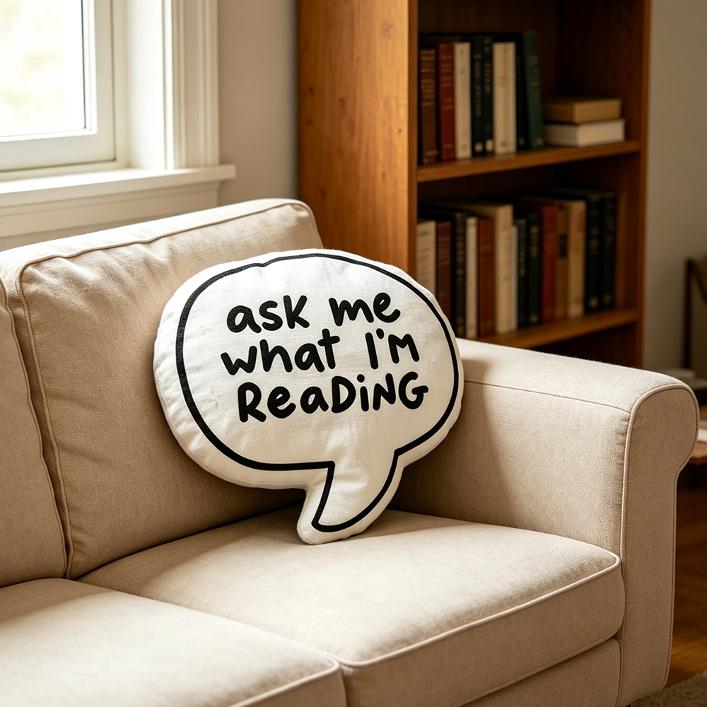 Pagewings What I'm Reading Shaped Throw Pillow