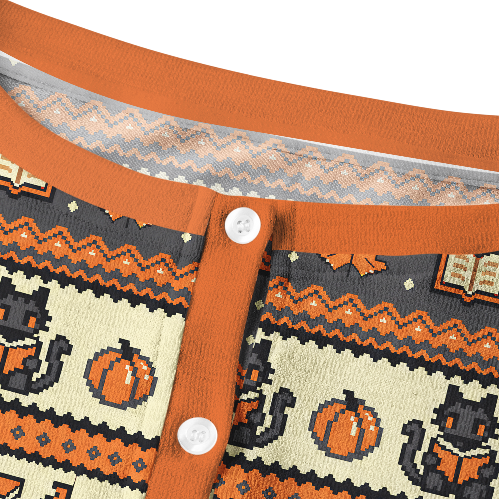 Pagewings Halloween Bookish Crew Neck Cardigan Sweaters