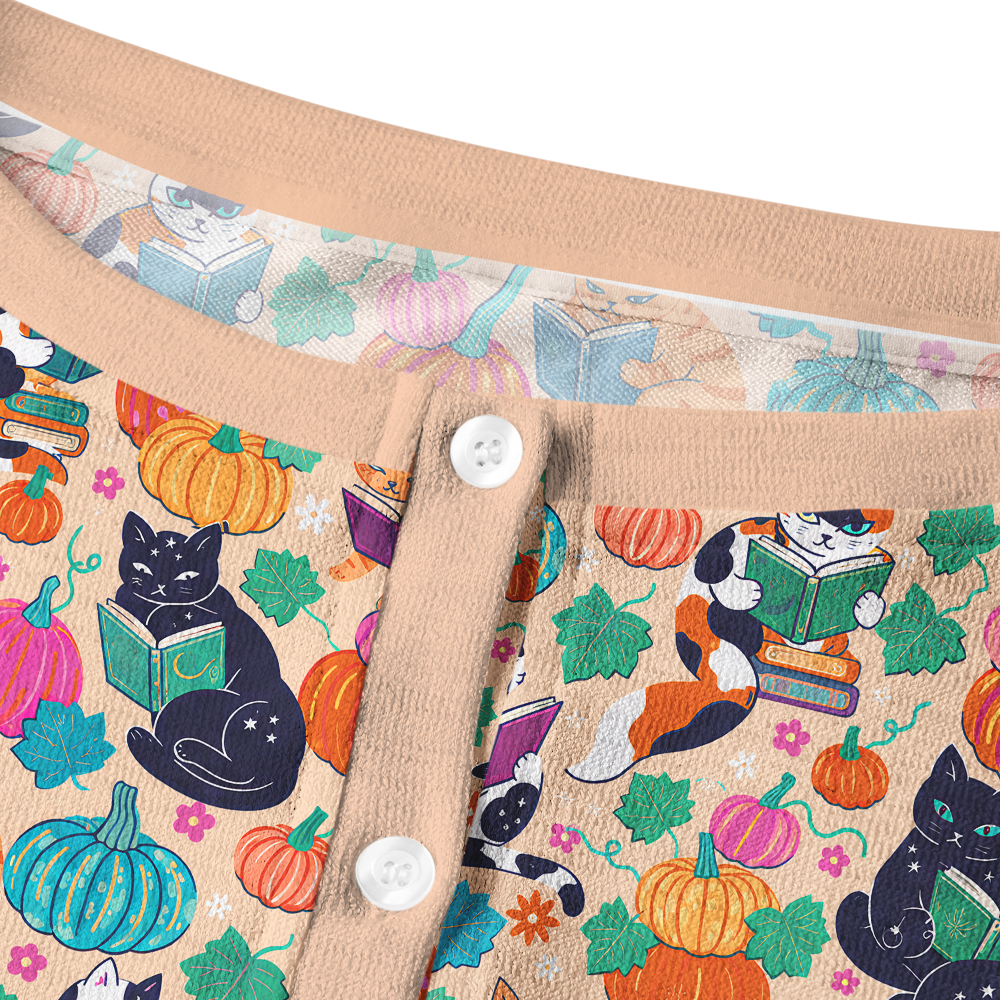 Pagewings Cat Book Lover Crew Neck Cardigan Sweaters