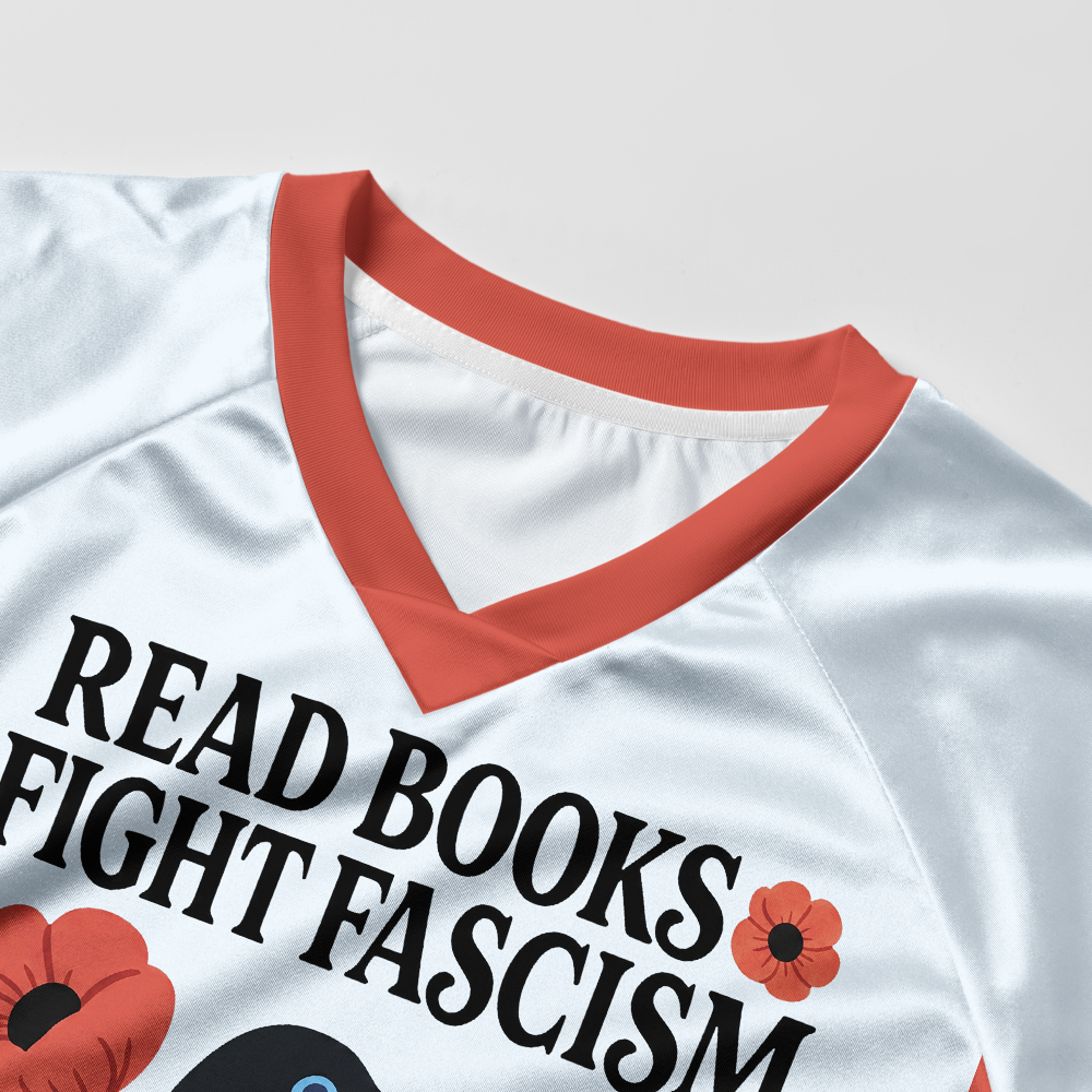Pagewings Read Books Fight Fascism Women's Cropped Jersey