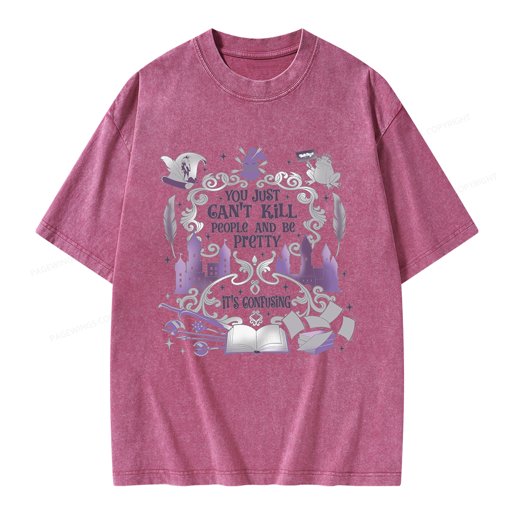 Pagewings Romantasy Book Lovers Unisex Washed T-shirt