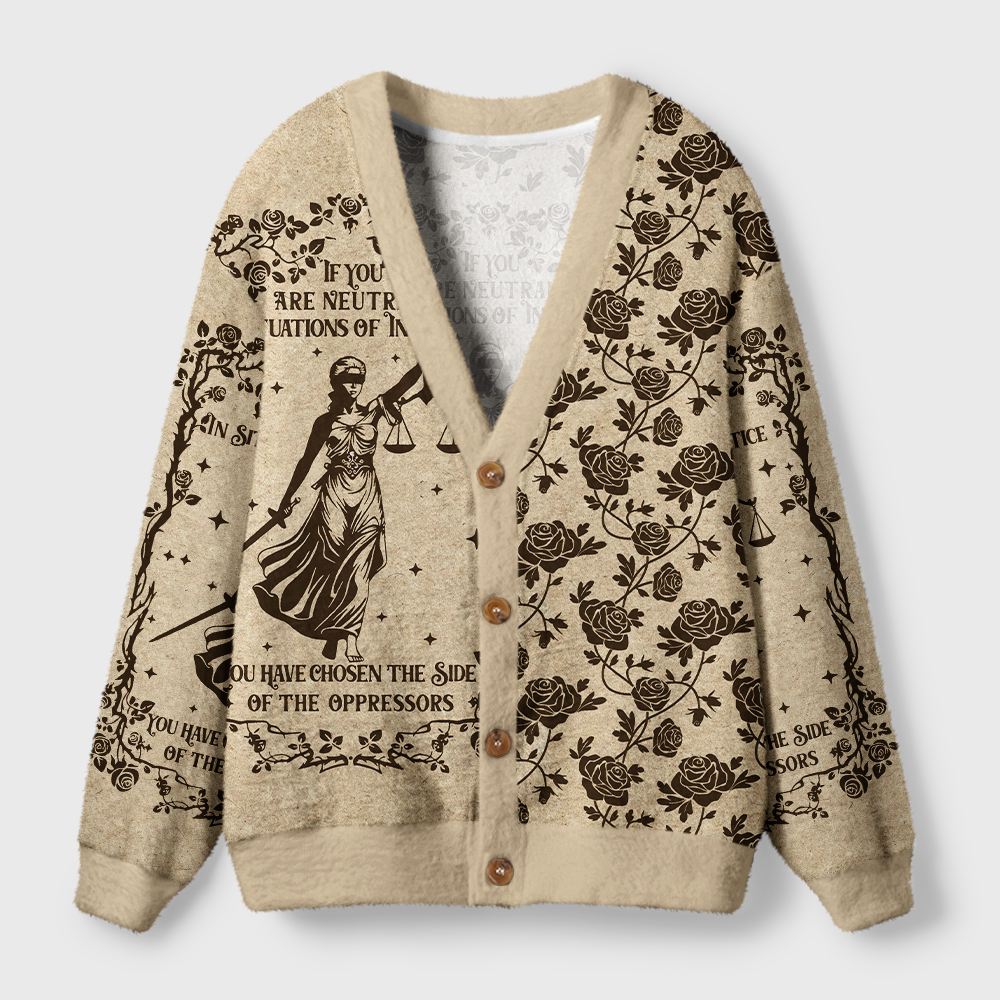 Pagewings Lady Justice Light Knit Unisex Cardigan Sweaters