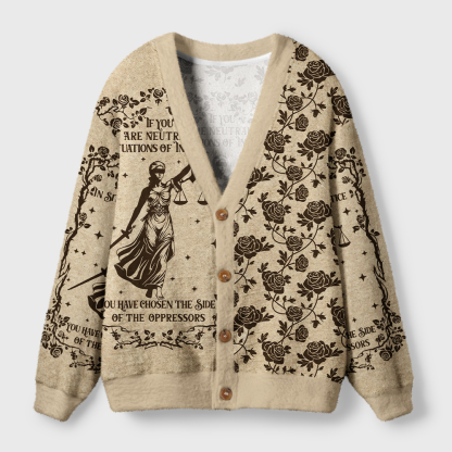 Pagewings Lady Justice Light Knit Unisex Cardigan Sweaters