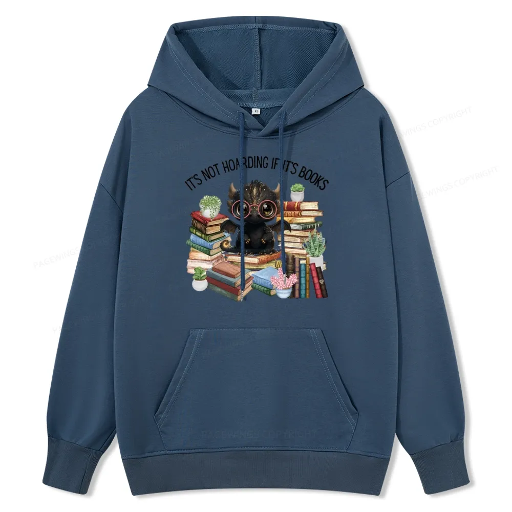 Pagewings Not Hoarding Books Cute Dragon Reading Unisex Classic Hoodie