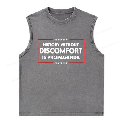 Pagewings History Without Discomfort Is Propaganda Unisex Washed Tank Top