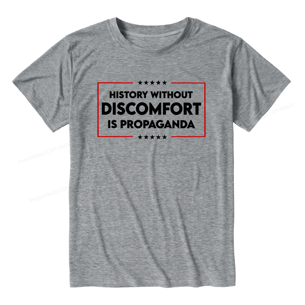 Pagewings History Without Discomfort Is Propaganda Unisex Heather T-Shirt