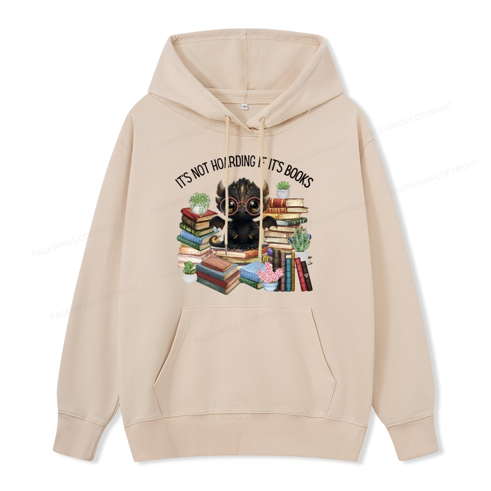 Pagewings Not Hoarding Books Cute Dragon Reading Unisex Classic Hoodie