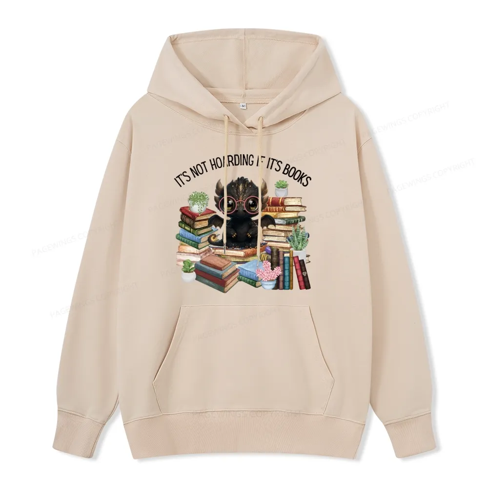Pagewings Not Hoarding Books Cute Dragon Reading Unisex Classic Hoodie