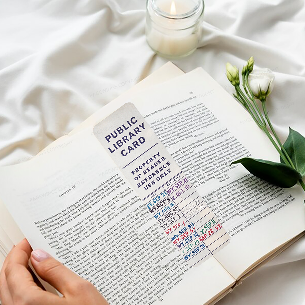 Pagewings Library Card Bookmark