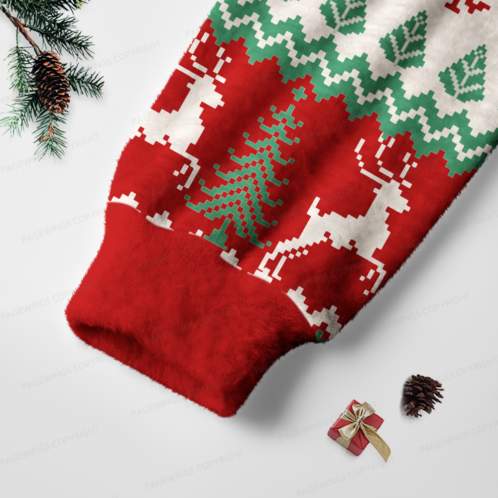 Pagewings Lurking Around The Christmas Tree Unisex Ugly Light Knit Sweatshirt