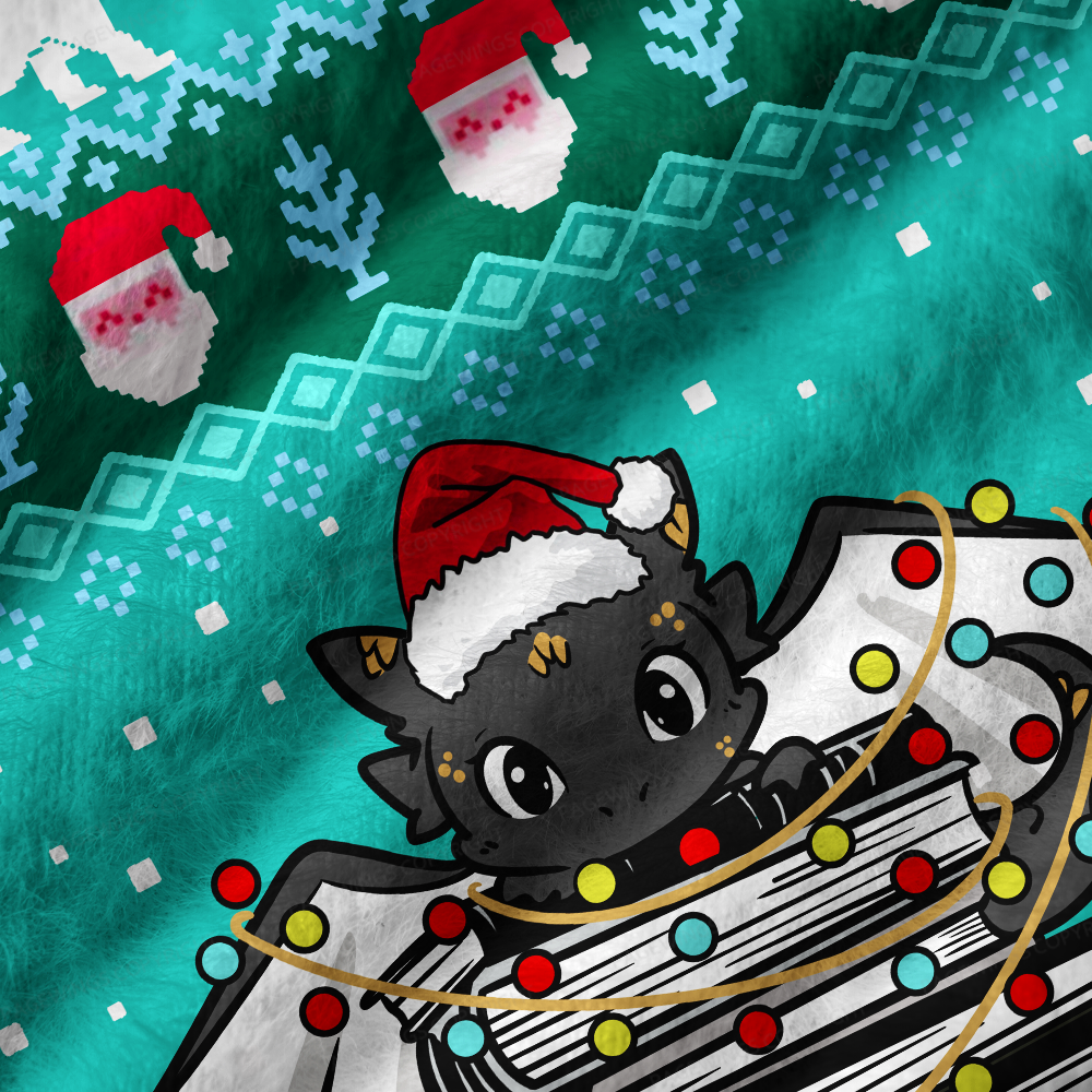 Pagewings Christmas Book Dragon V-Neck Ugly Knit Vest