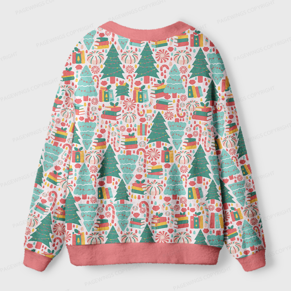 Pagewings Christmas Bookish Light Knit Unisex Cardigan Sweaters
