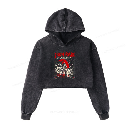 Pagewings Sci Fi Book Lover Washed Crop Hoodie