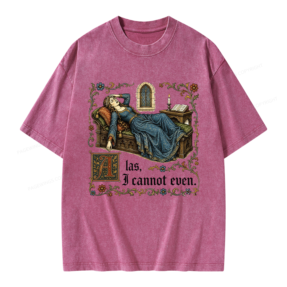 Pagewings Medieval Book Lover Unisex Washed T-shirt