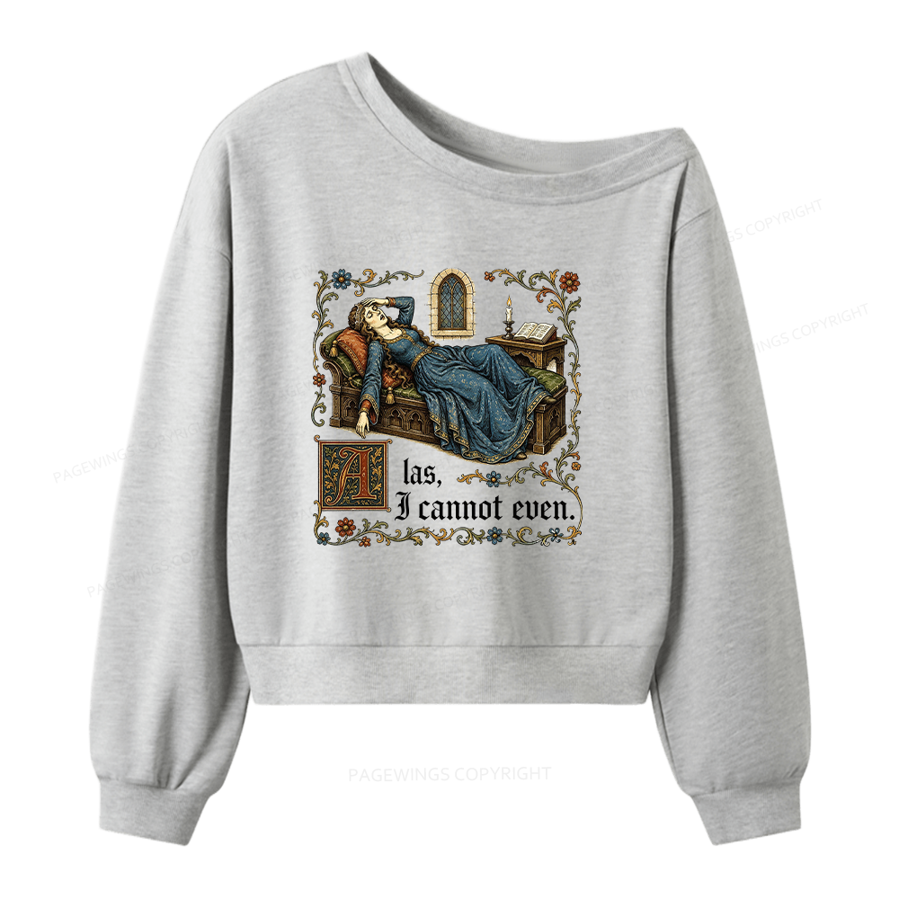 Pagewings Medieval Book Lover Women Off Shoulder Sweatshirt