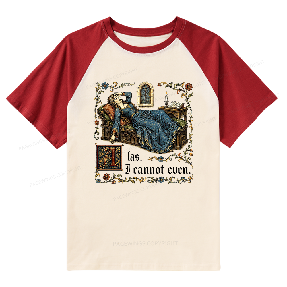 Pagewings Medieval Book Lover Raglan T-shirt