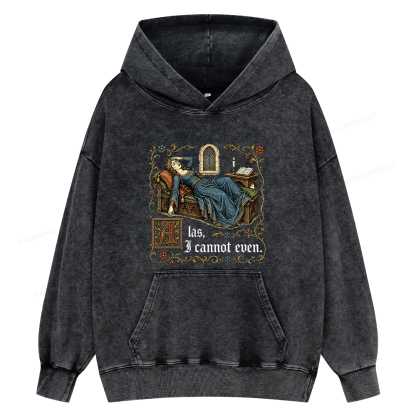Pagewings Medieval Book Lover Unisex Washed Hoodie