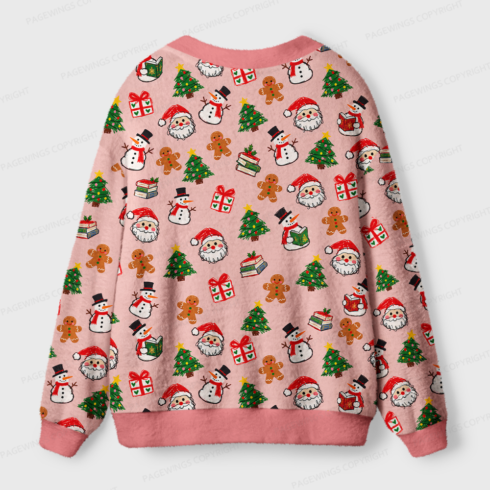 Pagewings Christmas Bookish Light Knit Unisex Cardigan Sweaters