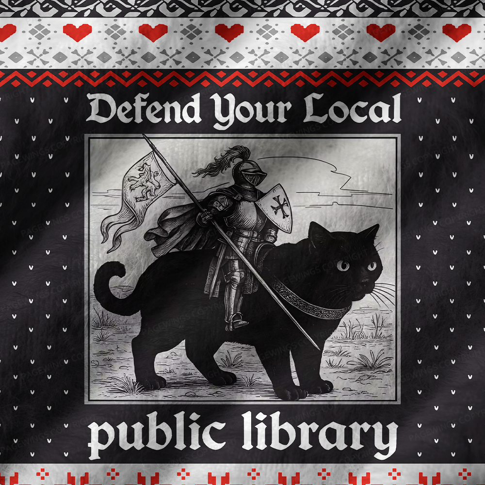 Pagewings Defend the Public Library Women's V-Neck Ugly Knit Vest
